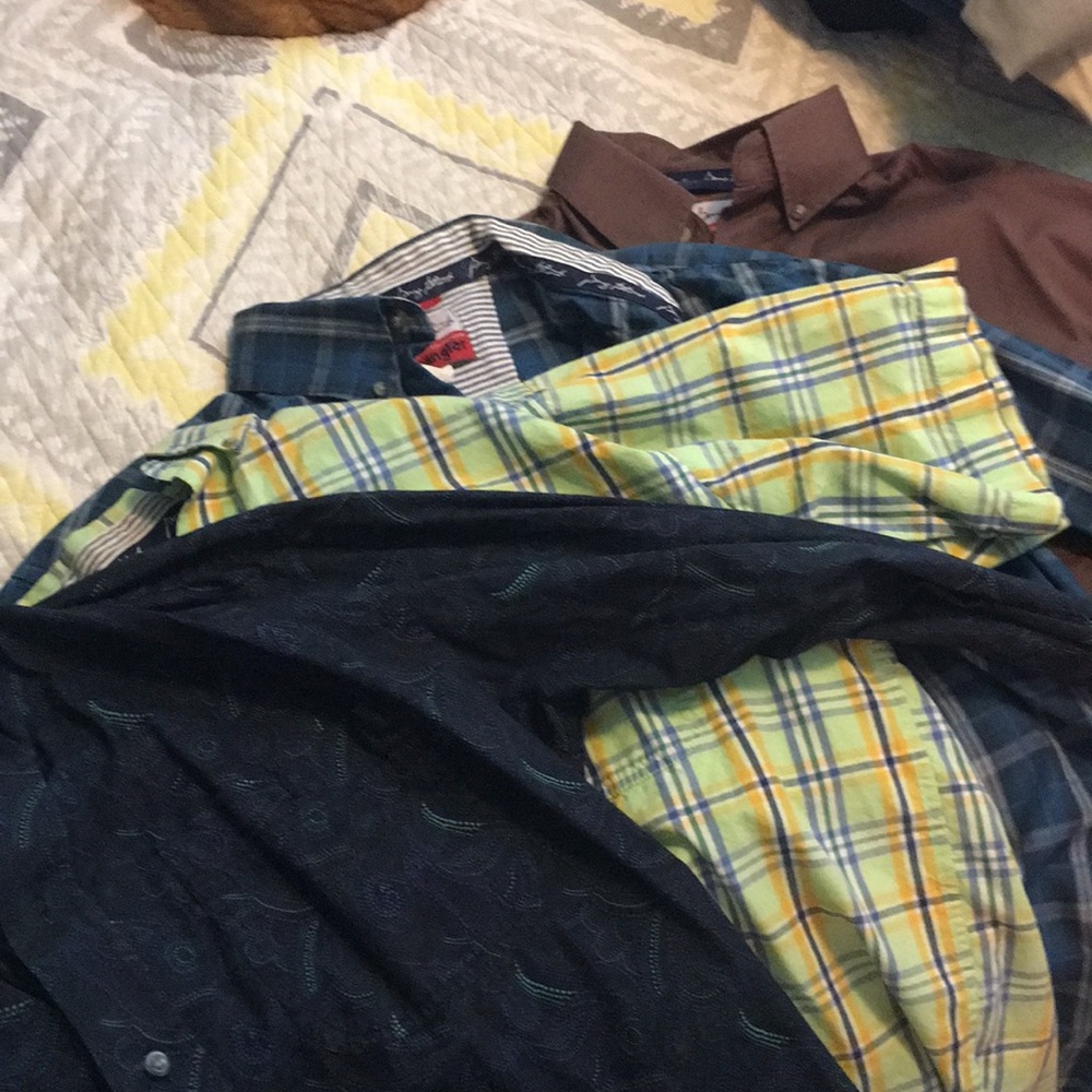 3 for $30 wrangler Men’s shirts- 3 long, 1 short